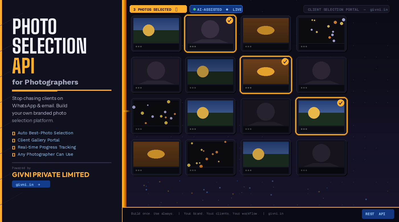 Photo Selection API for Photographers — Build Your Own Client Gallery App