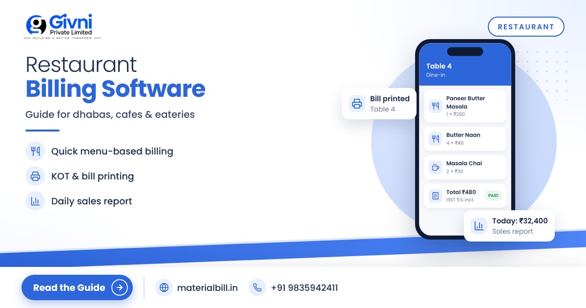 Restaurant Billing Software: Guide for Dhabas, Cafes & Eateries