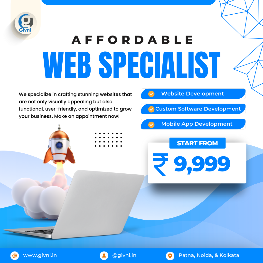 Affordable Web Development Services | Apps & Software Starting ₹9,999 – Givni