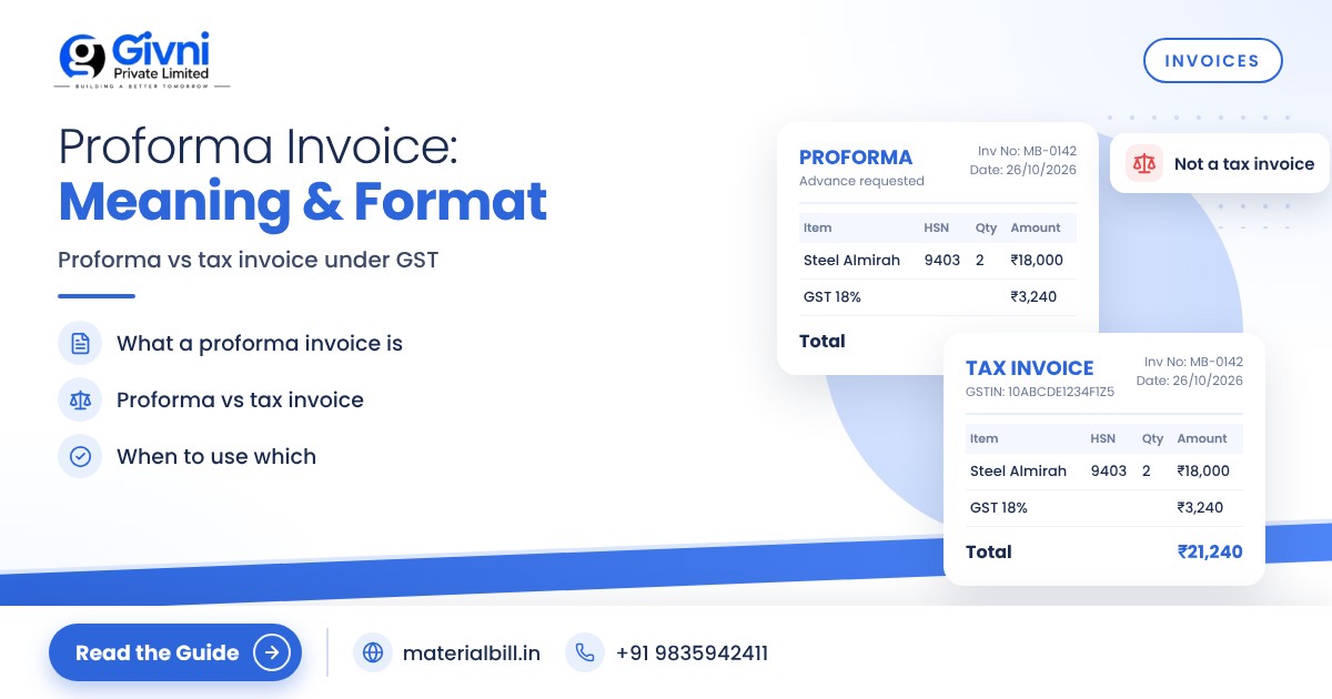 Proforma Invoice: Meaning, Format & GST vs Tax Invoice